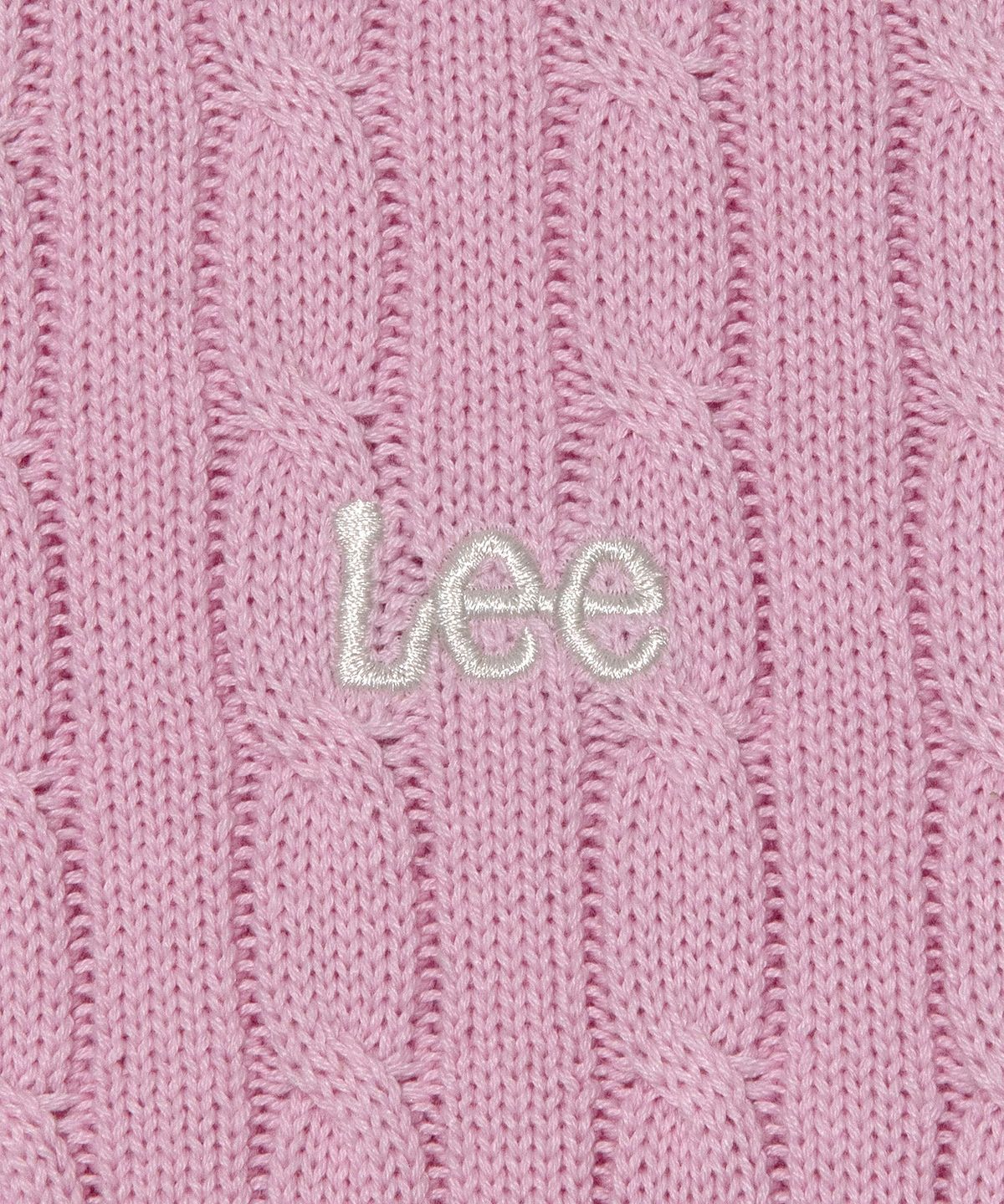 리(LEE) 우먼 라운드넥 케이블 가디건 핑크