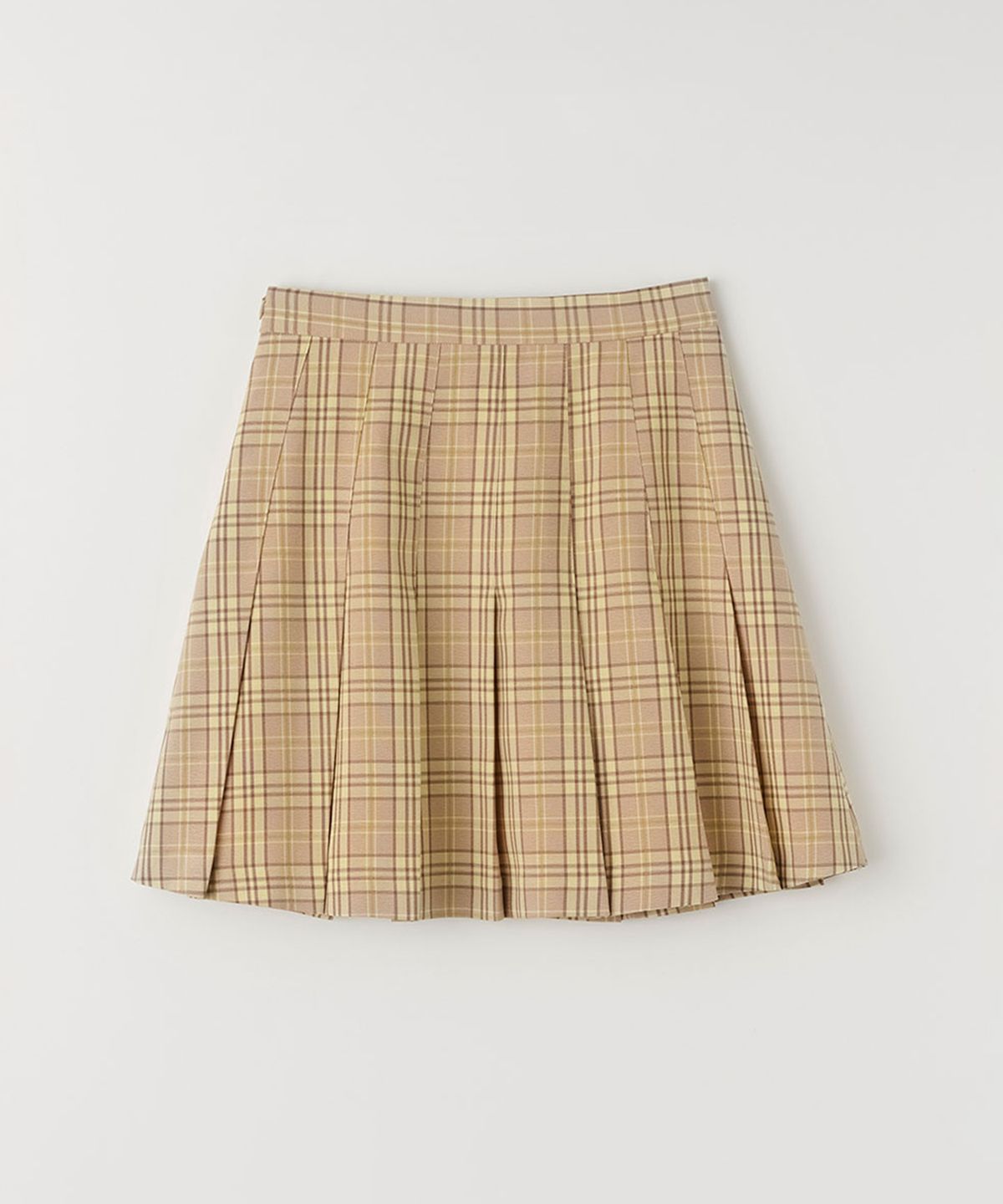 셀리테일즈(CELITAILS) CHECK PLEATED MINI SKIRT_YELLOW