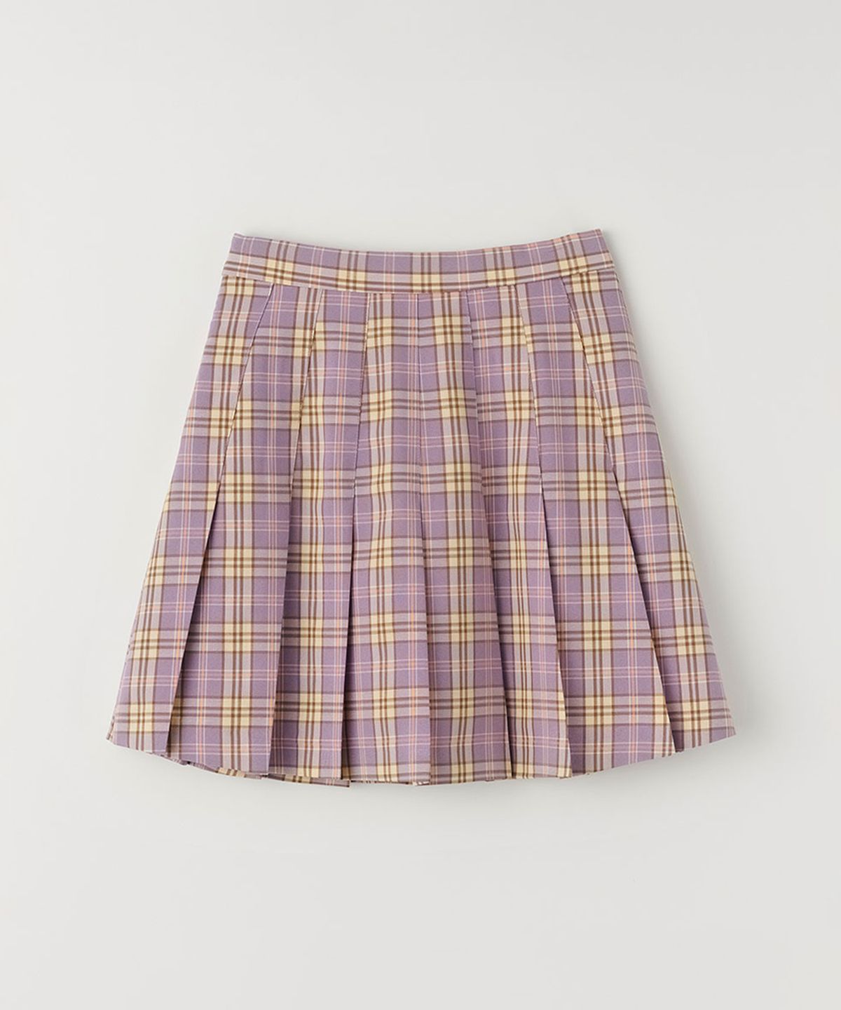 셀리테일즈(CELITAILS) CHECK PLEATED MINI SKIRT_PURPLE