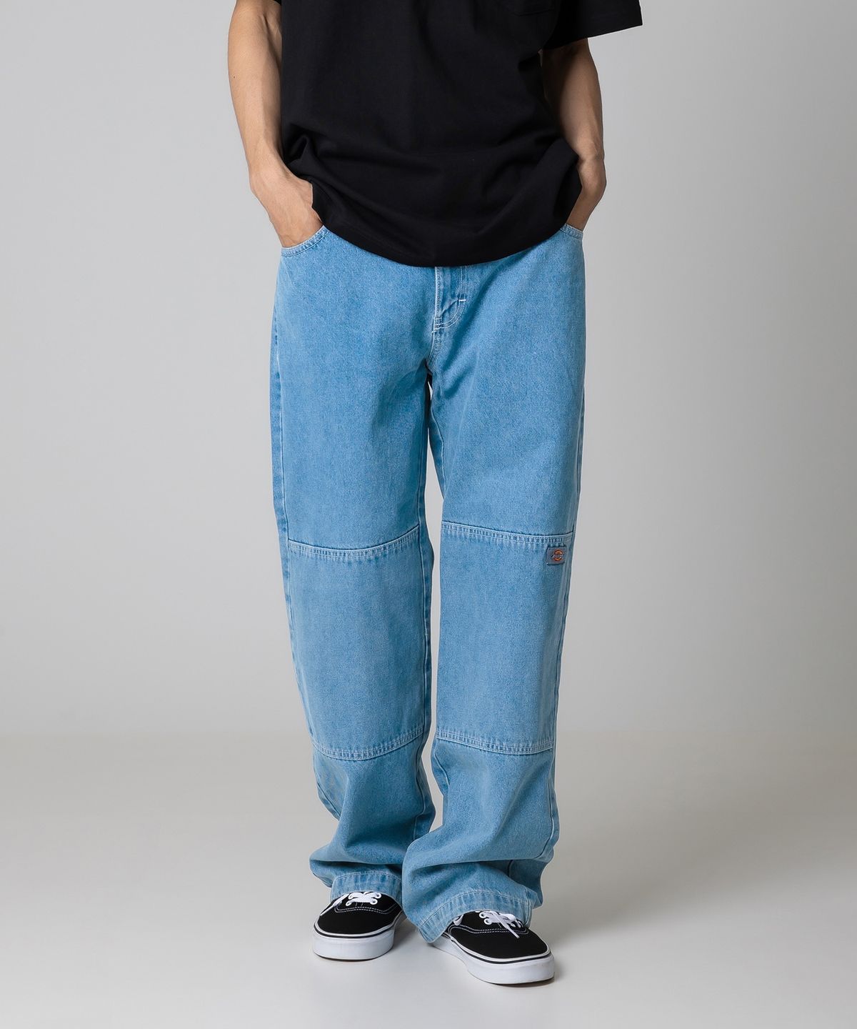 디키즈(DICKIES) 더블니 85283 루즈핏 데님팬츠 Light Denim