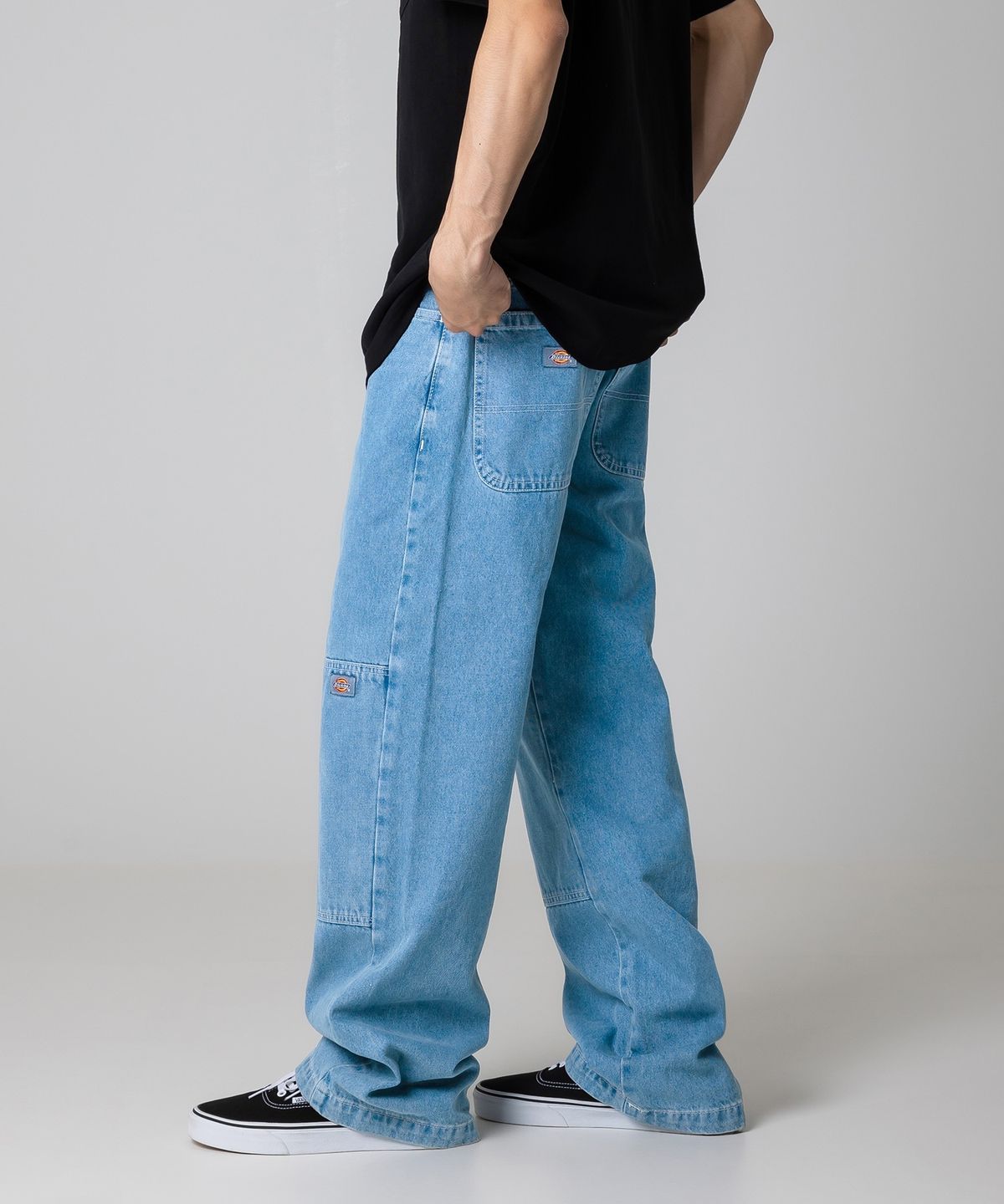 디키즈(DICKIES) 더블니 85283 루즈핏 데님팬츠 Light Denim