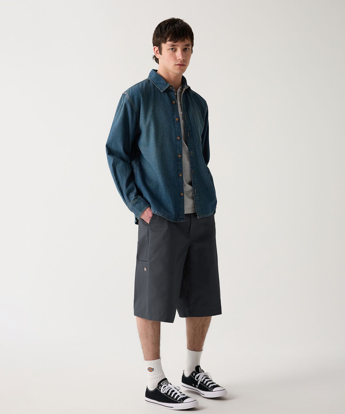 디키즈(DICKIES) 42283 루즈핏 워크쇼츠 Charcoal