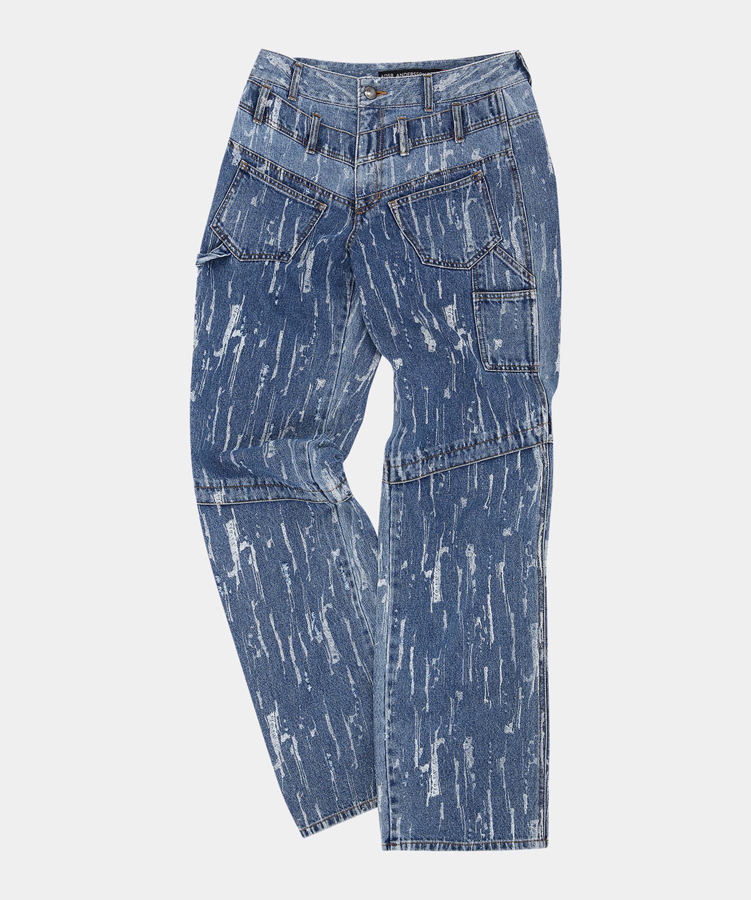MUSINSA | ANDERSSON BELL Layered wide leg jeans apa690m (BLUE)