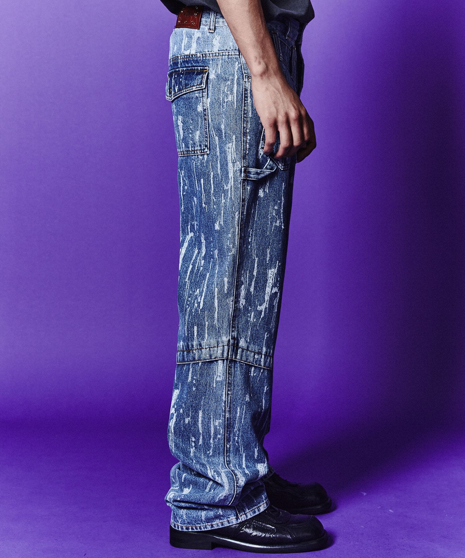 MUSINSA | ANDERSSON BELL Layered wide leg jeans apa690m (BLUE)