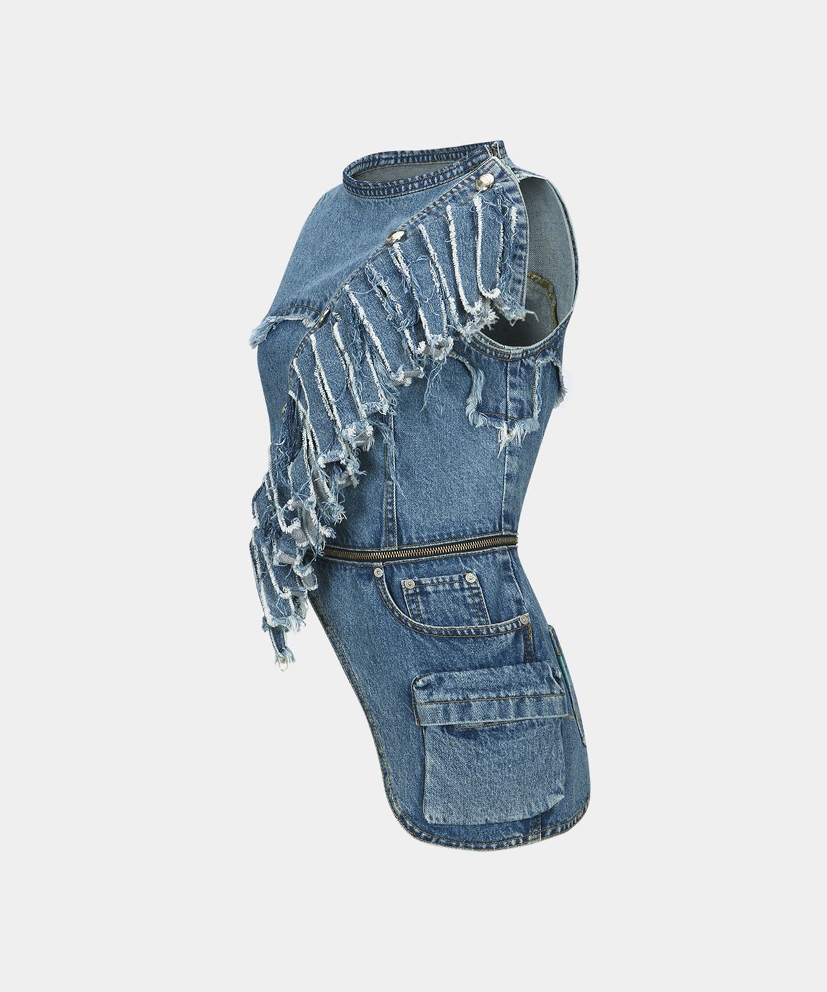 앤더슨벨(ADSB ANDERSSON BELL) 노라 디테쳐블 데님 탑 atb1119w(WASHED BLUE )