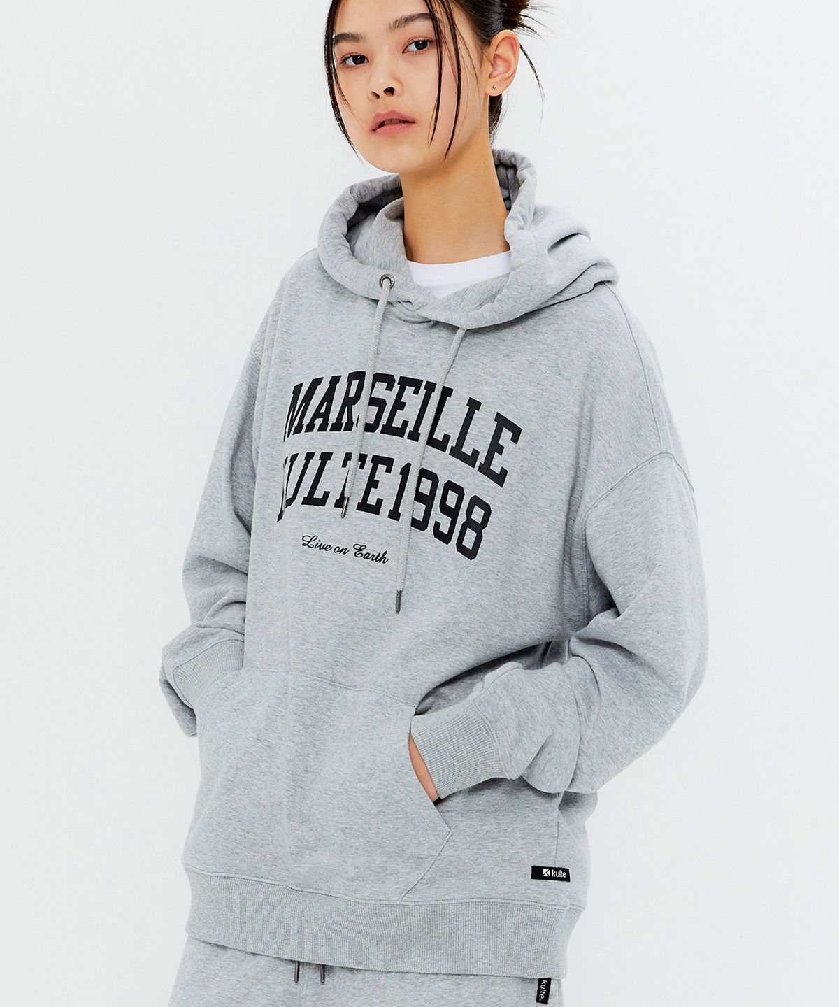쿨트(KULTE) DOUBLE ARCH HOODY M.GREY