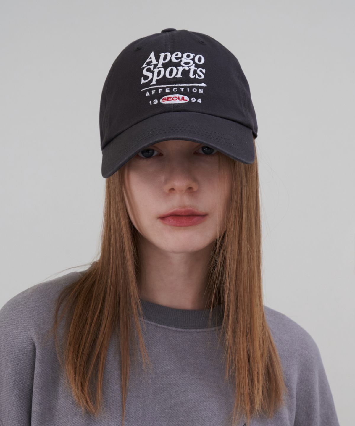 아페고 스포츠(APEGO SPORTS) Logo Ball Cap Charcoal