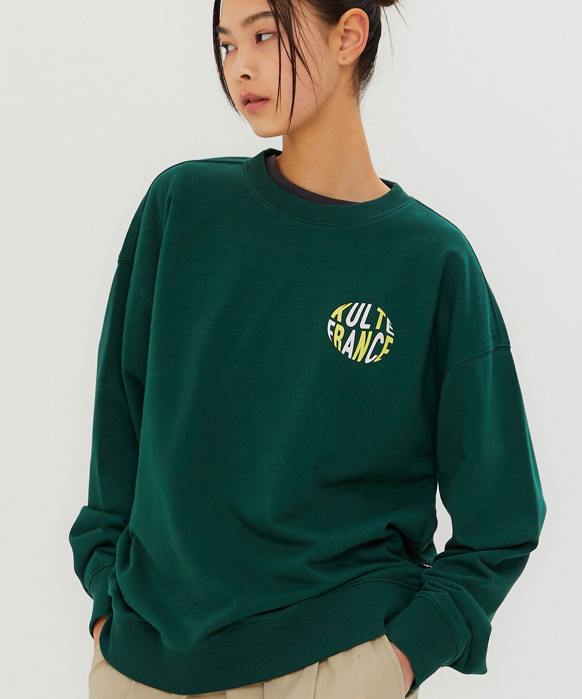 쿨트(KULTE) WAVE LOGO CREWNECK GREEN