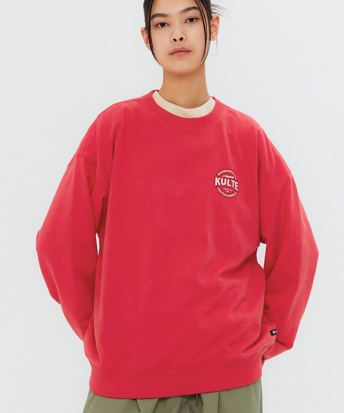 쿨트(KULTE) SOFT CIRCLE SKETCH CREWNECK RED