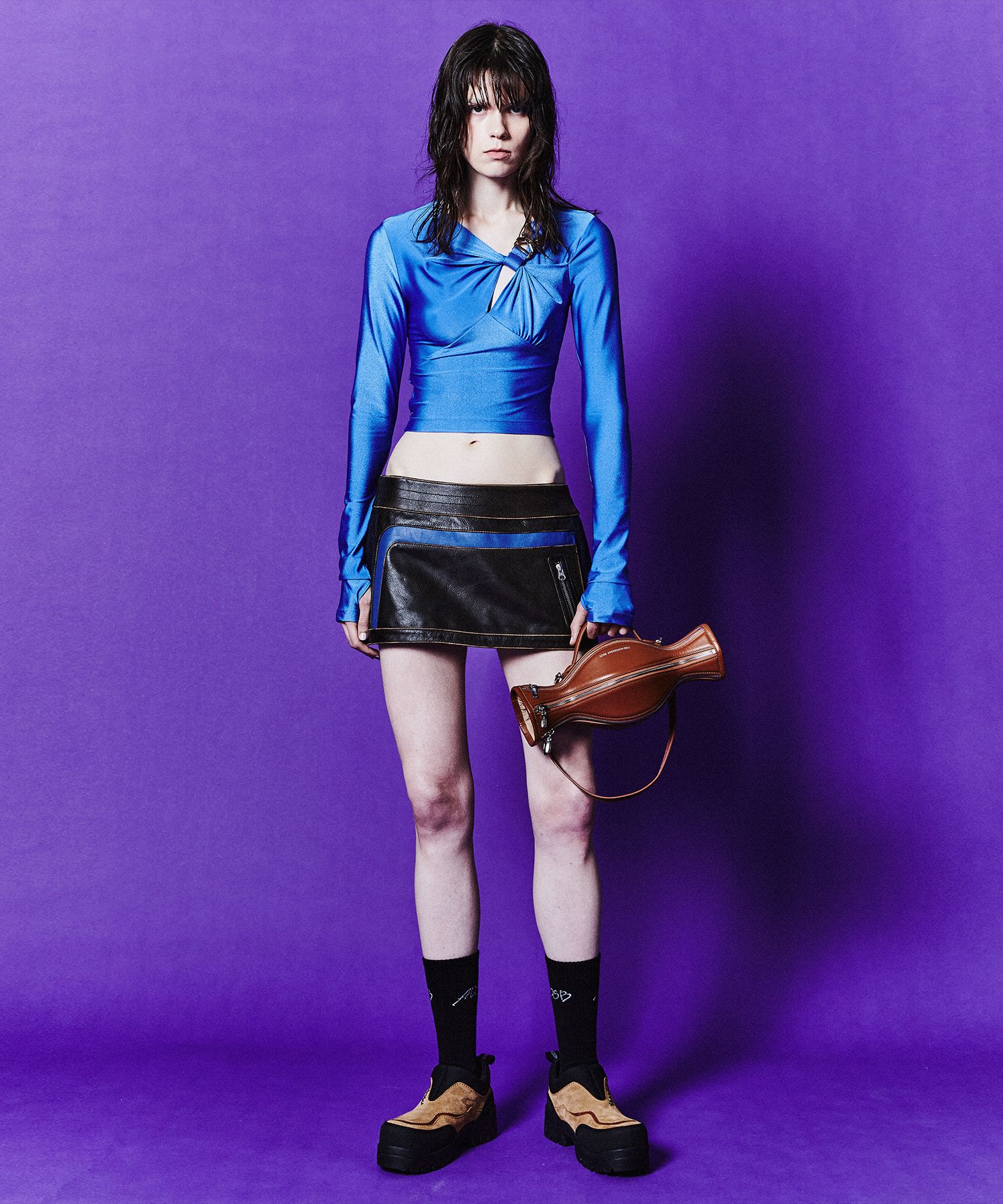 ■ANDERSSON BELL■ Elena Glitter Shirring Top atb1095wMARINE MUSINSA | ANDERSSON BELL FOR WOMEN Elena Glitter Shirring