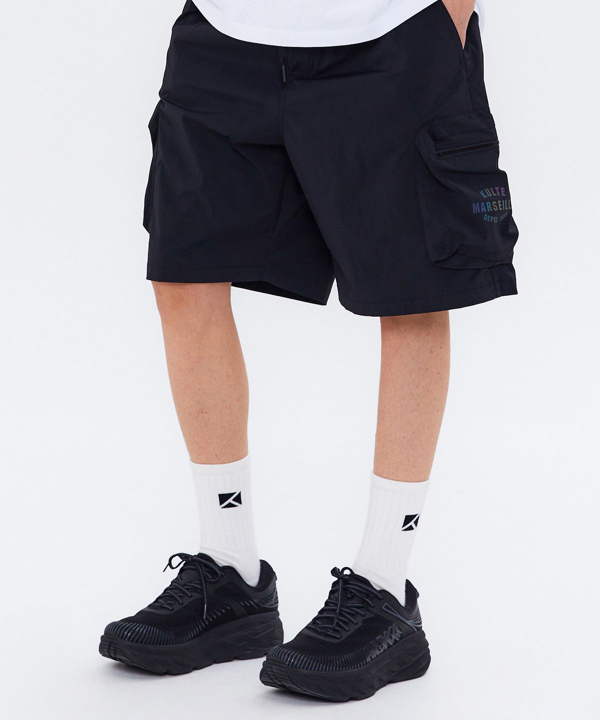 쿨트(KULTE) CIRCLE ARCH CARGO SHORT BLACK