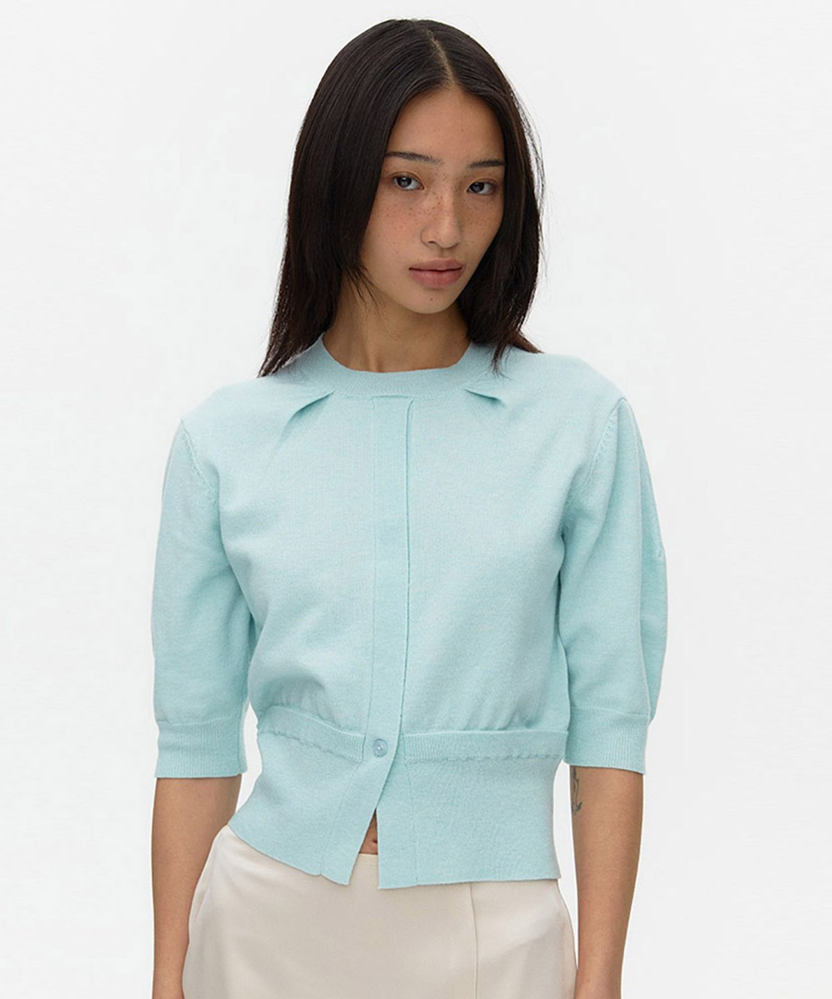 아위(AHWE) Tucked Sweater_LIGHT BLUE