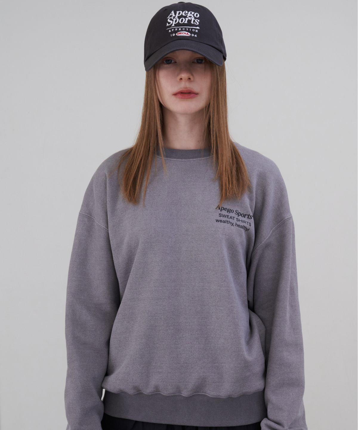 아페고 스포츠(APEGO SPORTS) Pigment Sweat Shirts Grey