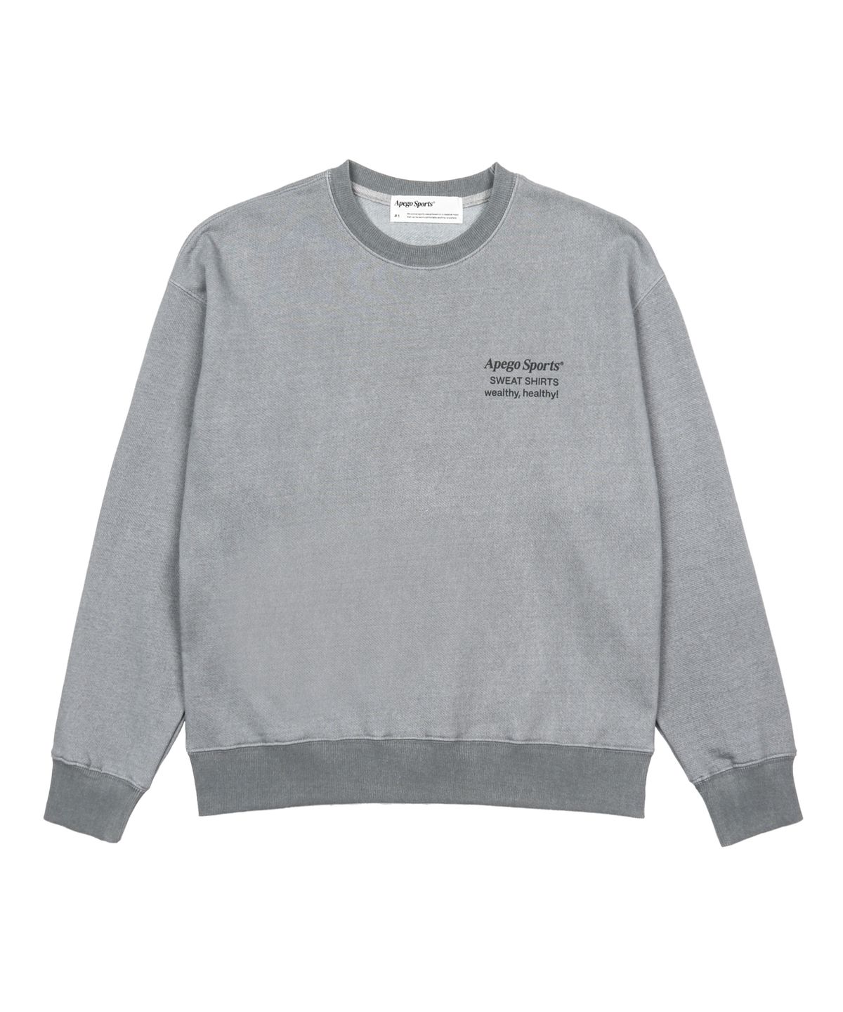 아페고 스포츠(APEGO SPORTS) Pigment Sweat Shirts Grey