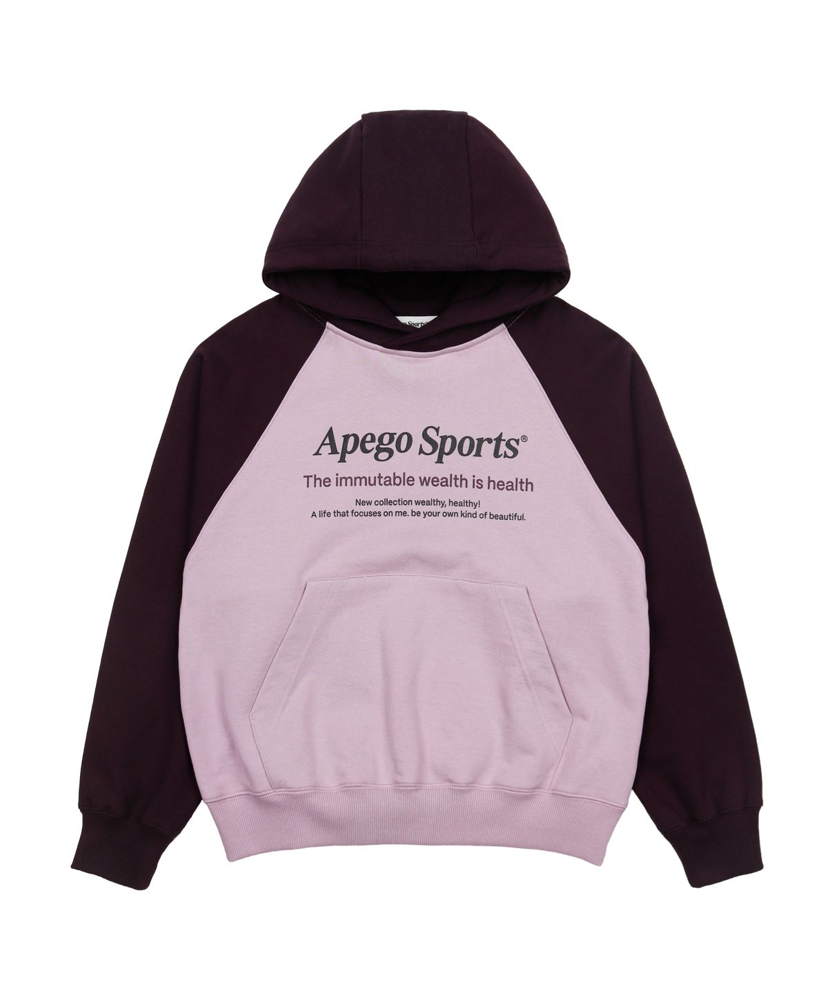아페고 스포츠(APEGO SPORTS) Raglan Logo Hoodie Pink