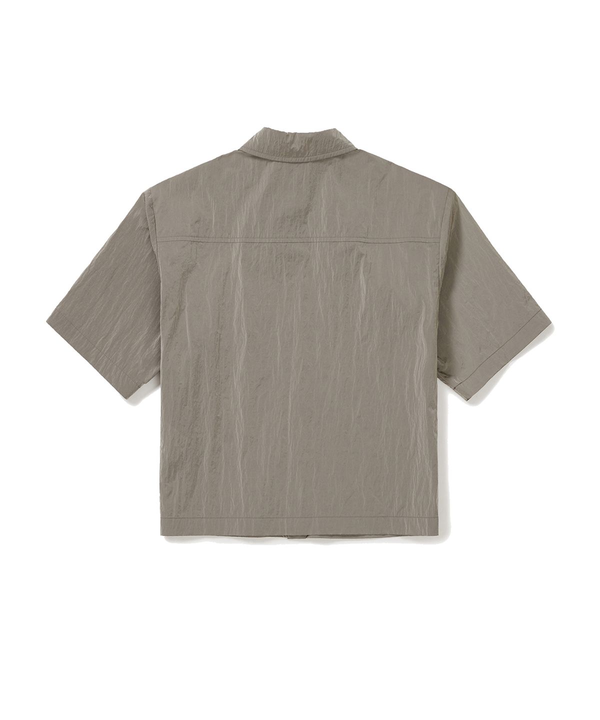 스노우피크 어패럴(SNOWPEAK APPAREL) 브라이트 여성 세미 크롭 반팔 셔츠 Tan Gray (S24MWFSH75)