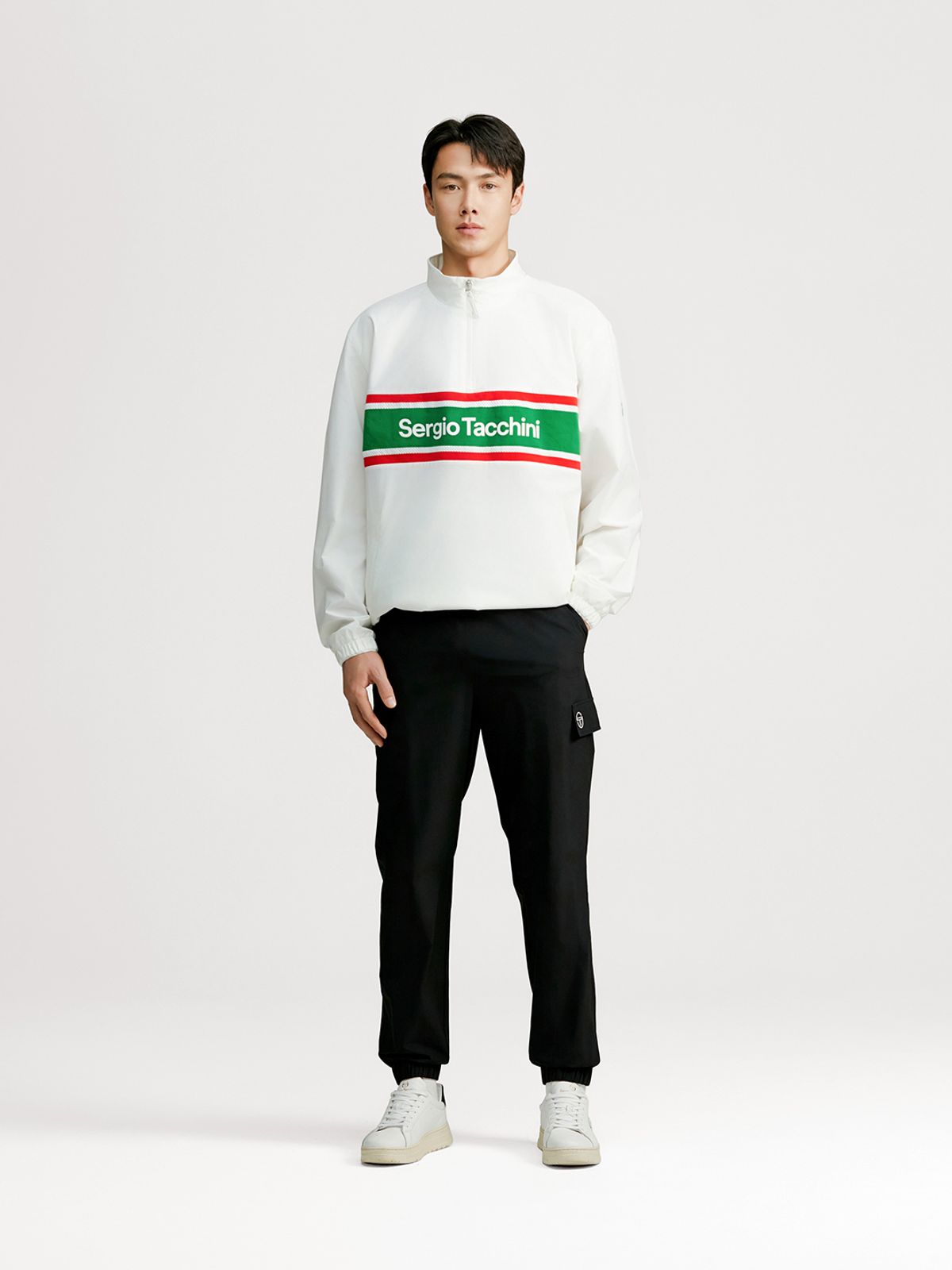 세르지오 타키니(SERGIO TACCHINI) M 데일리 우븐 카고 조거 팬츠 (Black)