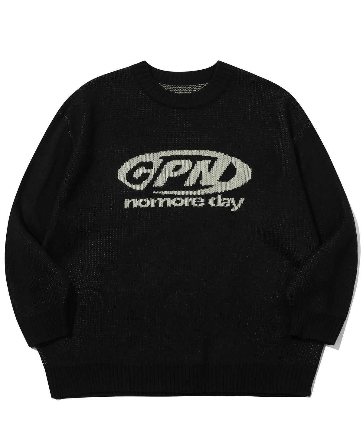꼼파뇨(CPGN STUDIO) 오벌 씨 로고 크루넥 스웨터 블랙