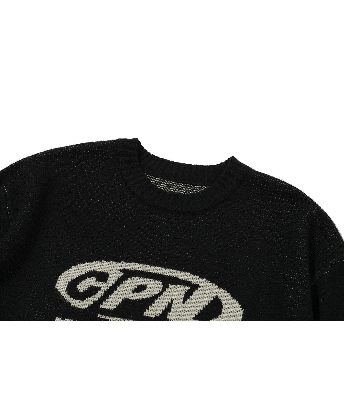 꼼파뇨(CPGN STUDIO) 오벌 씨 로고 크루넥 스웨터 블랙