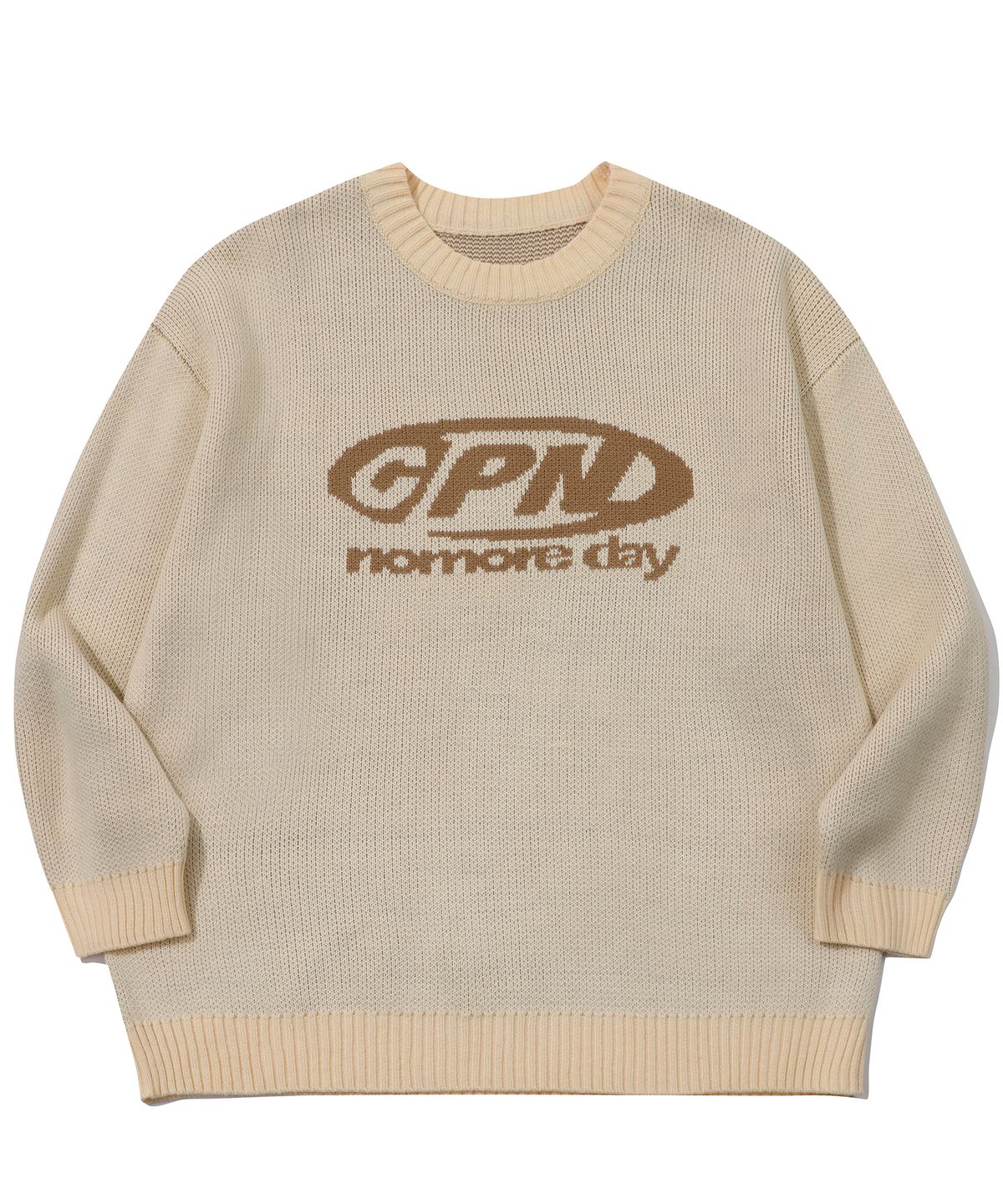 꼼파뇨(CPGN STUDIO) 오벌 씨 로고 크루넥 스웨터 크림