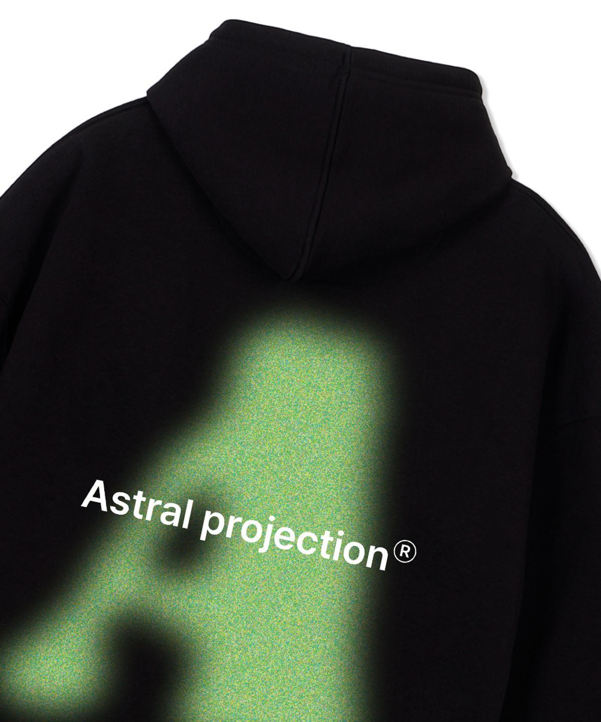 아스트랄 프로젝션(ASTRAL PROJECTION) 빅 에이 오버핏 와이드 숄더 후디_블랙