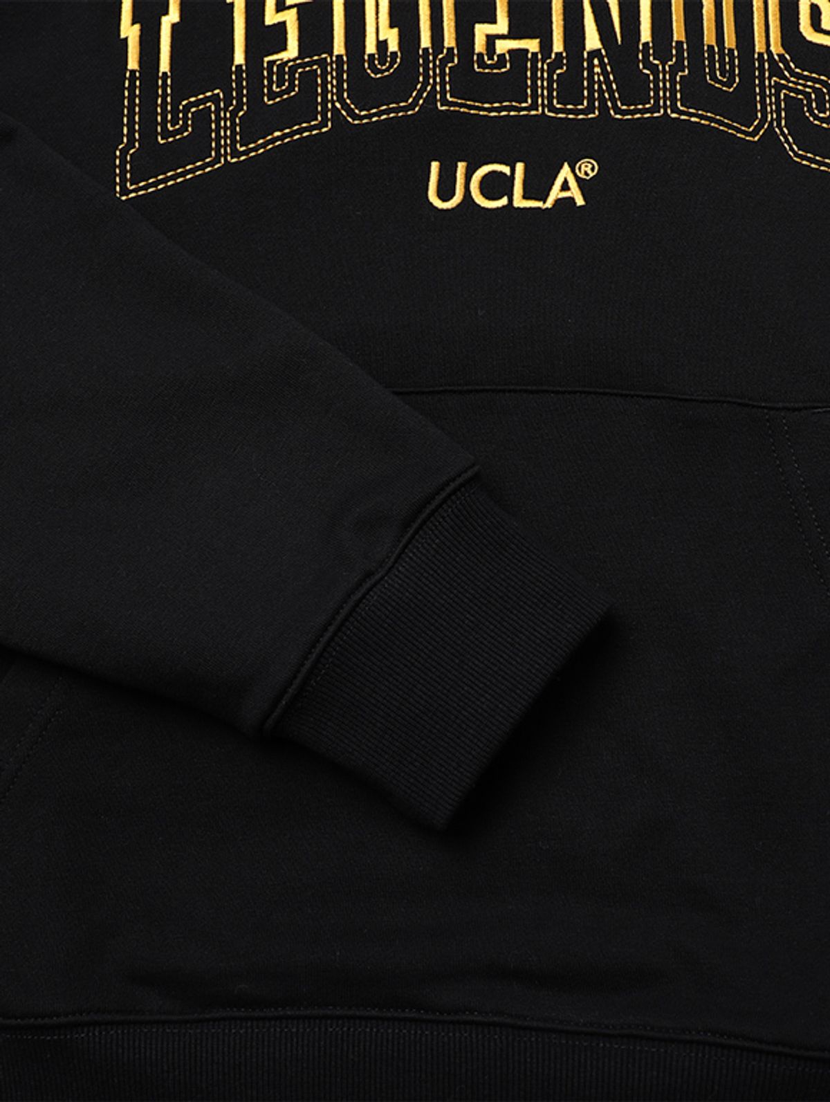 유씨엘에이(UCLA) 남여공용 자수 디테일 오버핏 후드 스웨트셔츠[BLACK](UA2LT83_39)