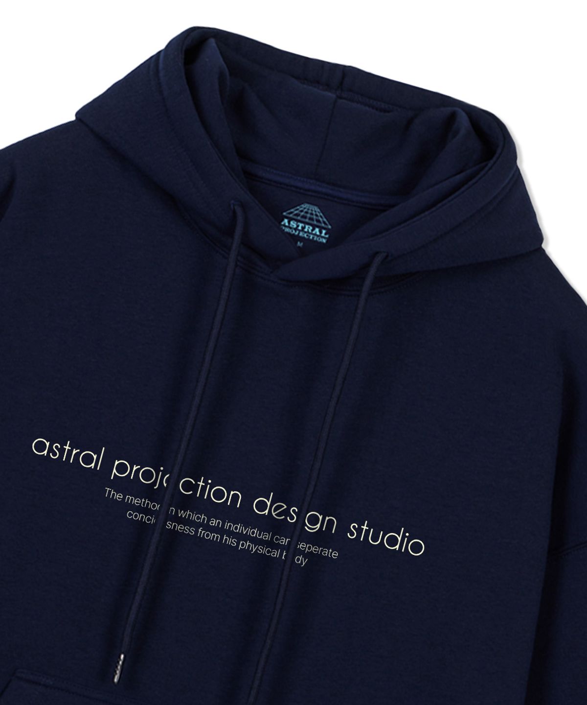 아스트랄 프로젝션(ASTRAL PROJECTION) 에이피 디자인 스튜디오 와이드 숄더 후디_네이비