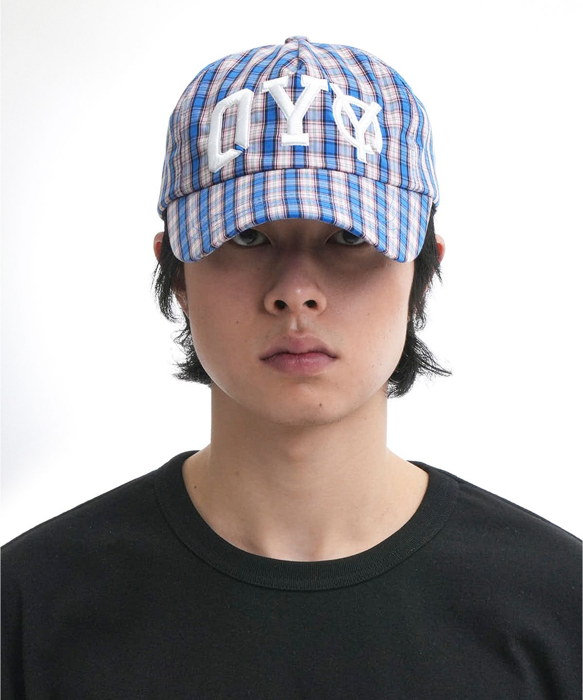 오픈야드(오와이)(OPENYARD(OY)) COLLEGE LOGO CAP-CHECK BLUE