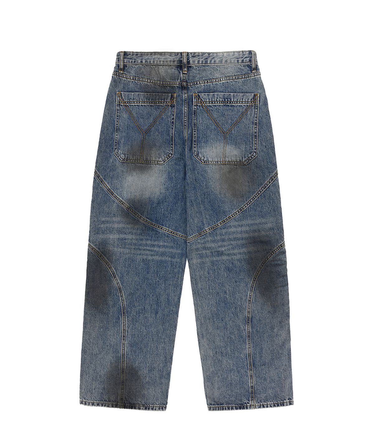 오픈야드(오와이)(OPENYARD(OY)) DIRTY WASHED BIKER JEANS-BLUE