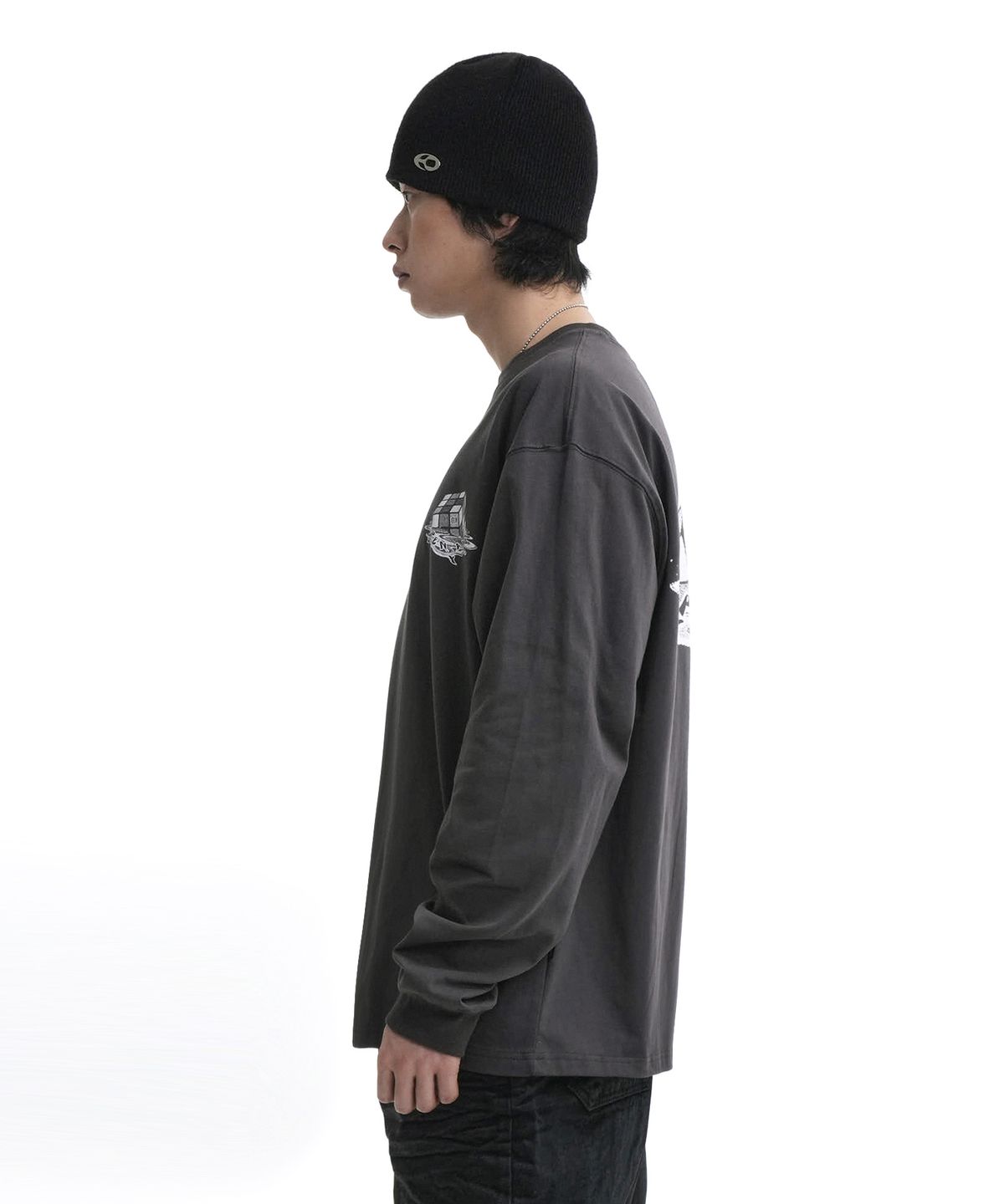 오픈야드(오와이)(OPENYARD(OY)) MELTING CUBE LONG SLEEVE-DUST GREY