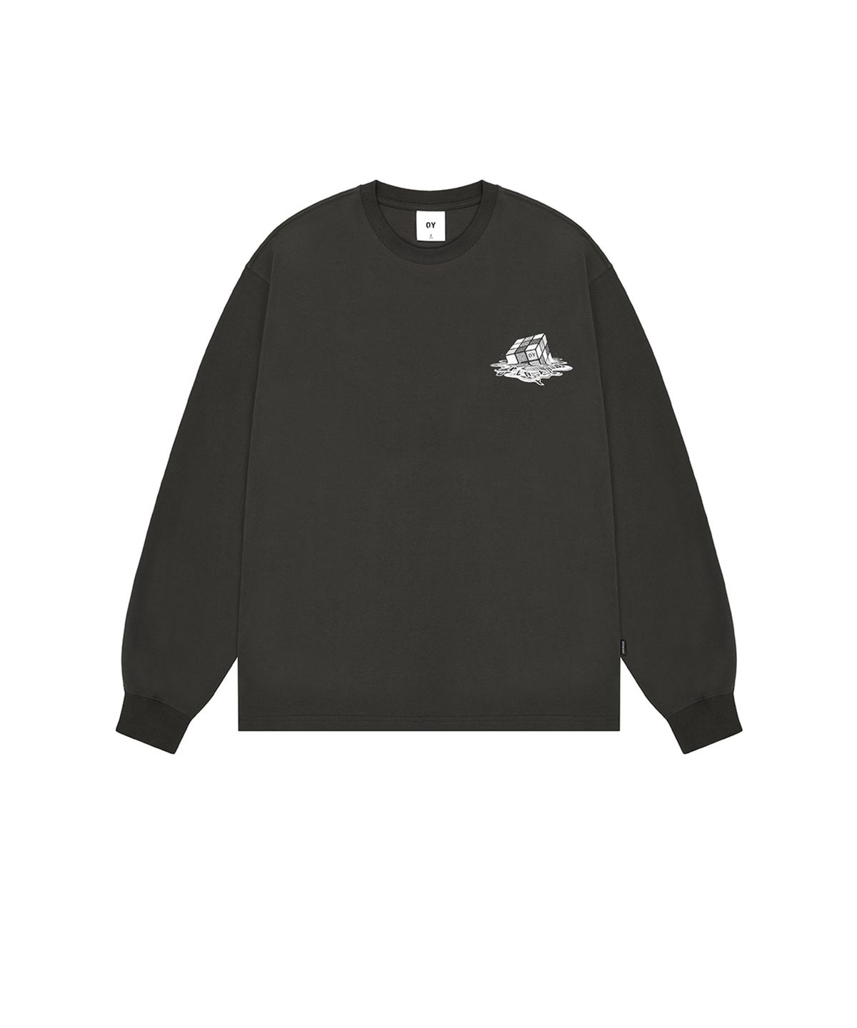 오픈야드(오와이)(OPENYARD(OY)) MELTING CUBE LONG SLEEVE-DUST GREY