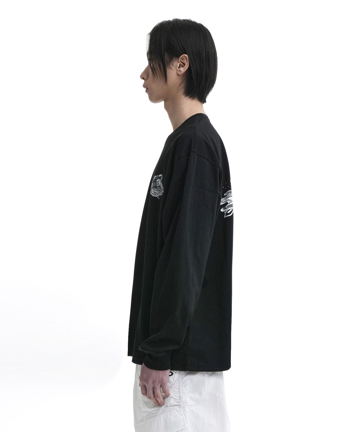 오픈야드(오와이)(OPENYARD(OY)) MELTING CUBE LONG SLEEVE-BLACK