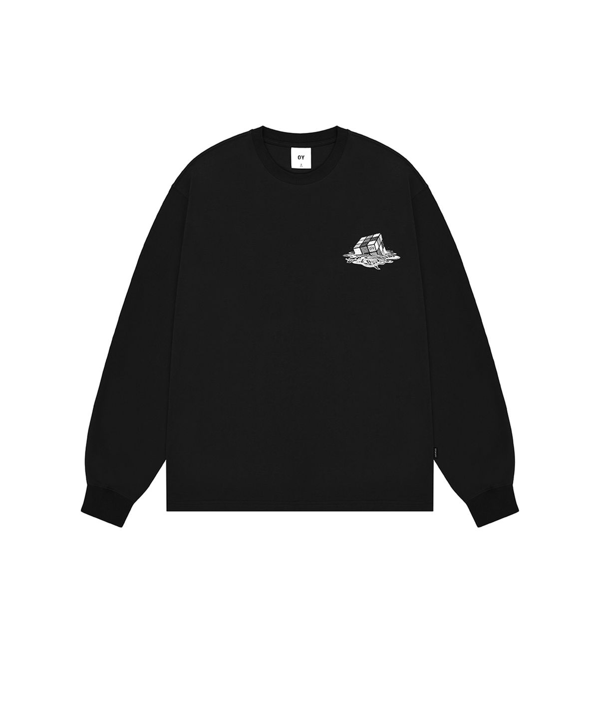오픈야드(오와이)(OPENYARD(OY)) MELTING CUBE LONG SLEEVE-BLACK
