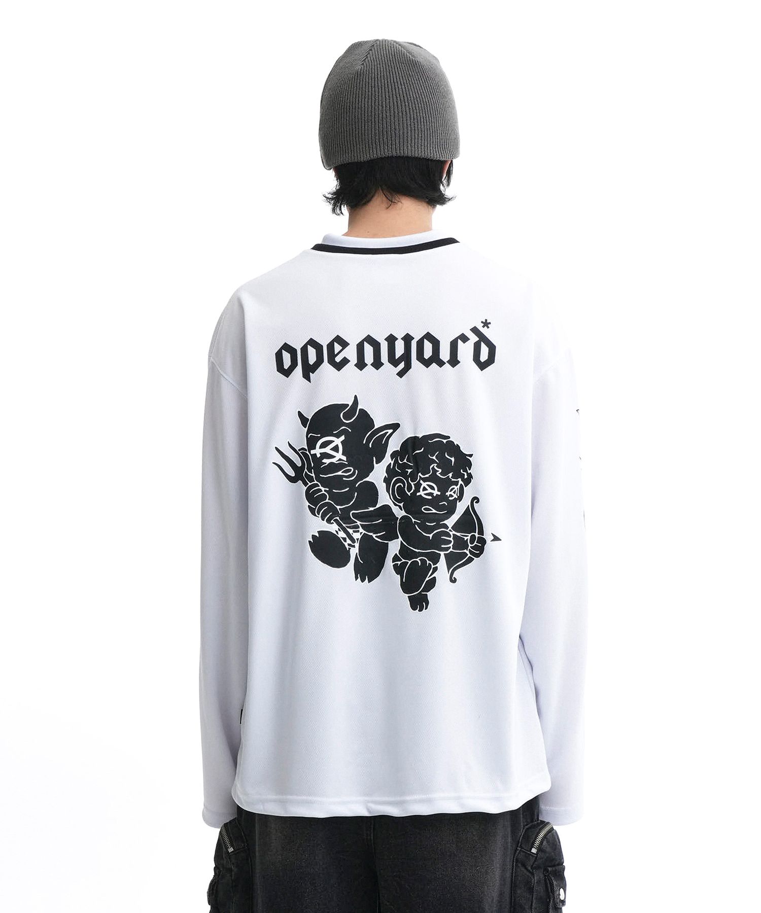 MUSINSA公式 | OY ANGEL&DEVIL SPORTS JERSEY LONG SLEEVE-WHITE