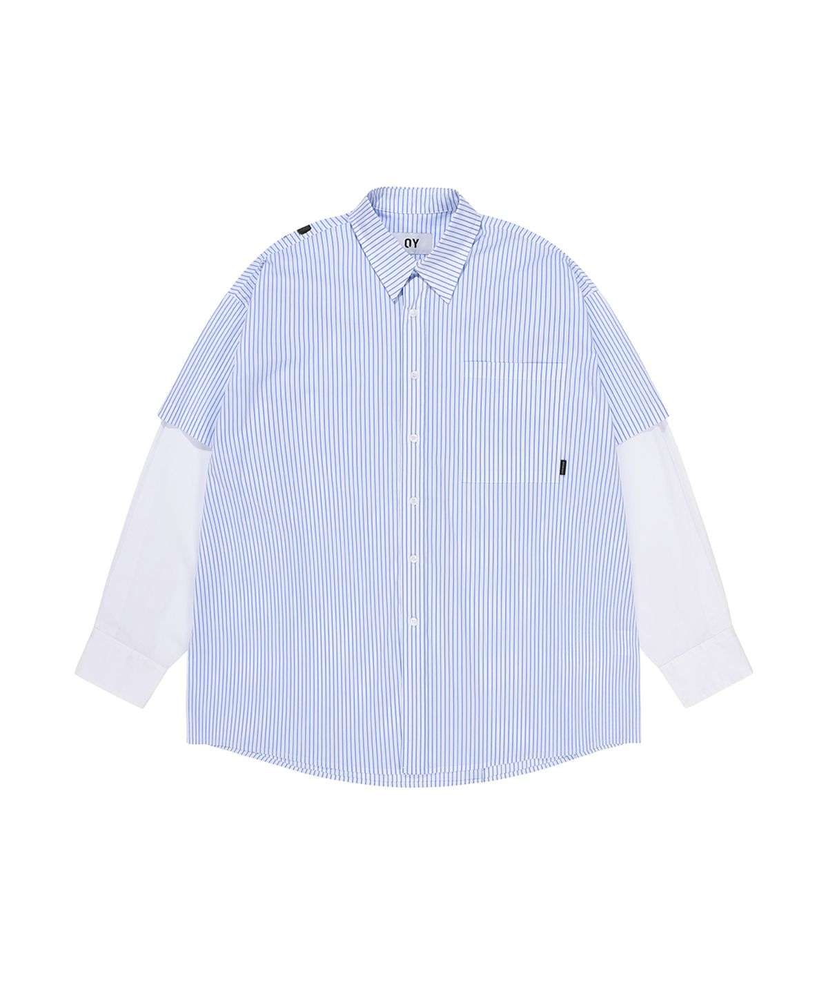 오픈야드(오와이)(OPENYARD(OY)) LAYERED STRIPE SHIRTS-WHITE
