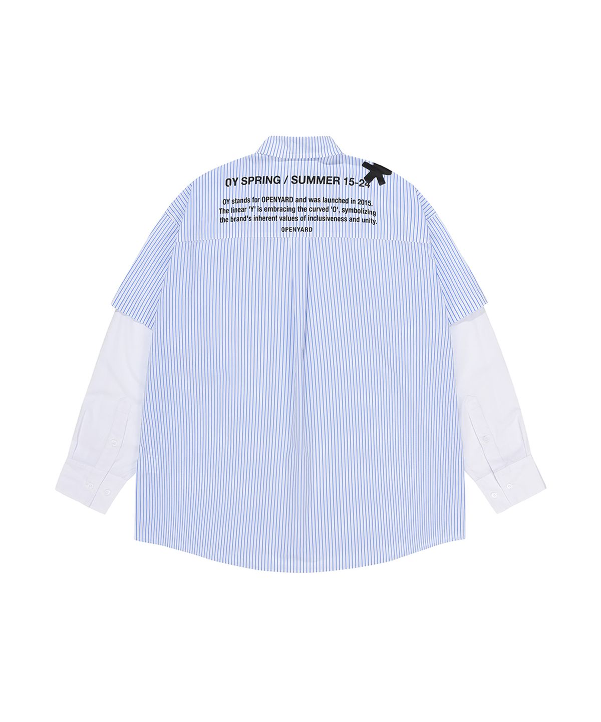 오픈야드(오와이)(OPENYARD(OY)) LAYERED STRIPE SHIRTS-WHITE