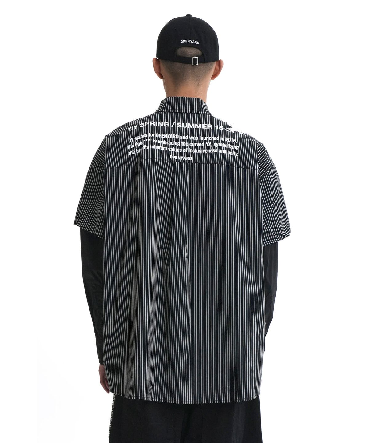 오픈야드(오와이)(OPENYARD(OY)) LAYERED STRIPE SHIRTS-BLACK