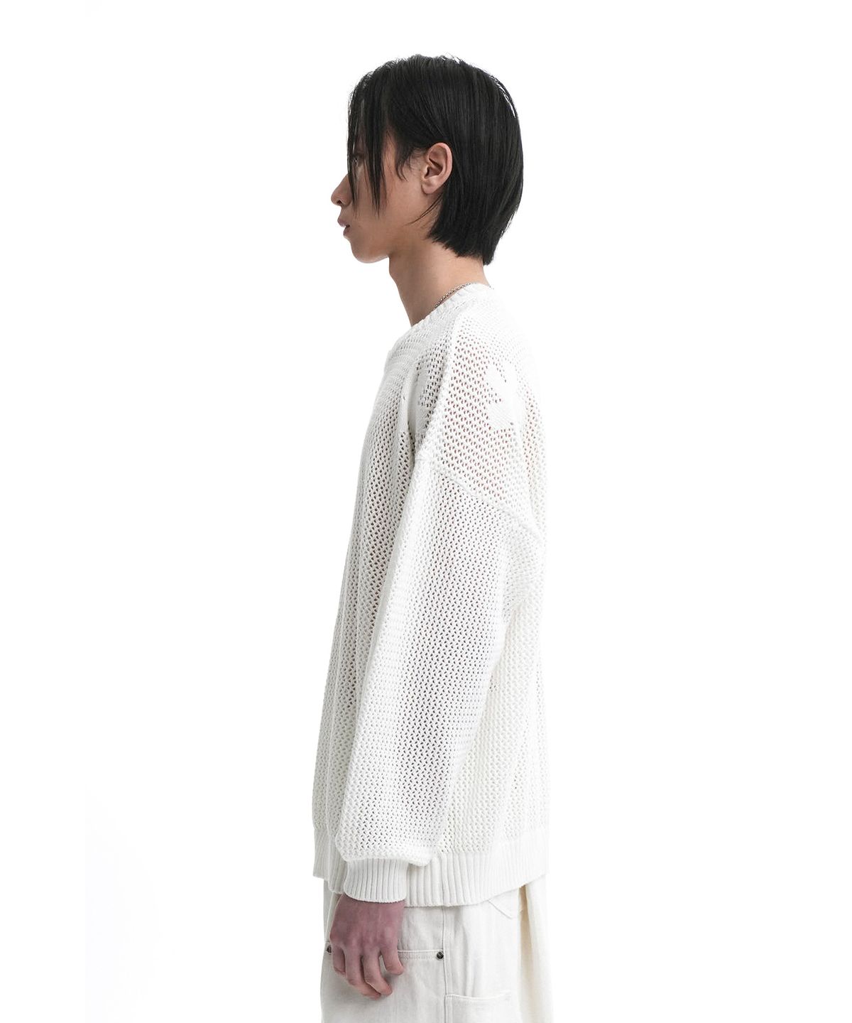 오픈야드(오와이)(OPENYARD(OY)) MESH OPYD KNIT-WHITE