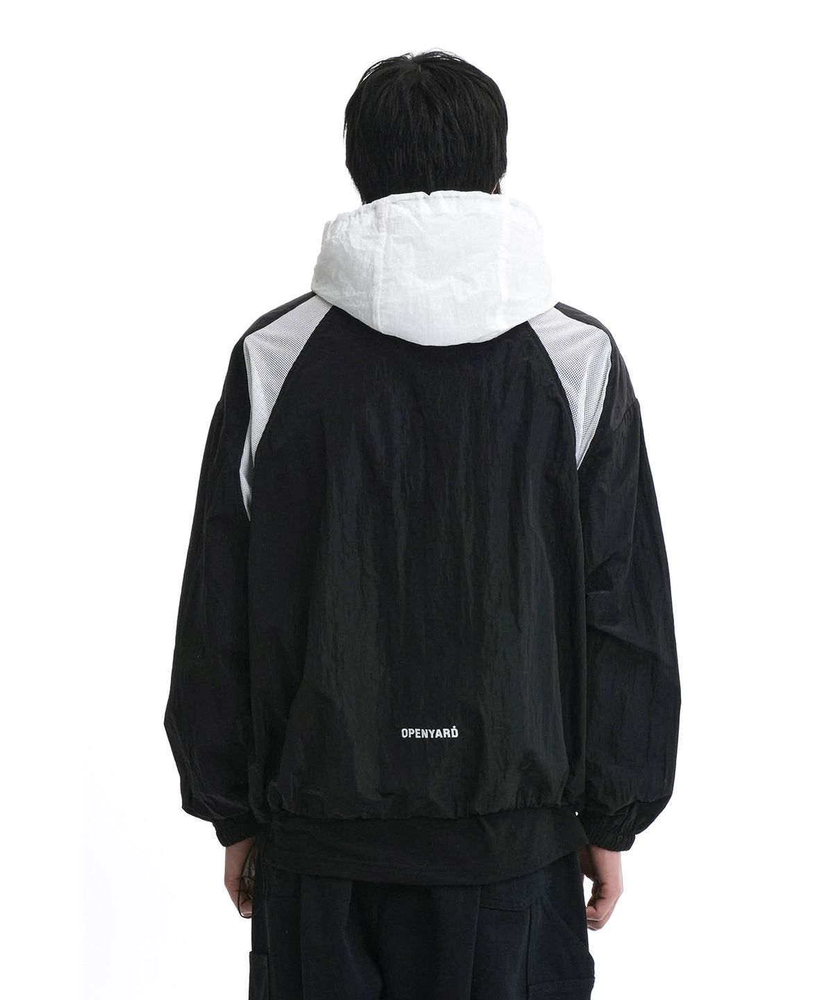 오픈야드(오와이)(OPENYARD(OY)) MESH HOODIE WIND BREAKER JAKCET-BLACK