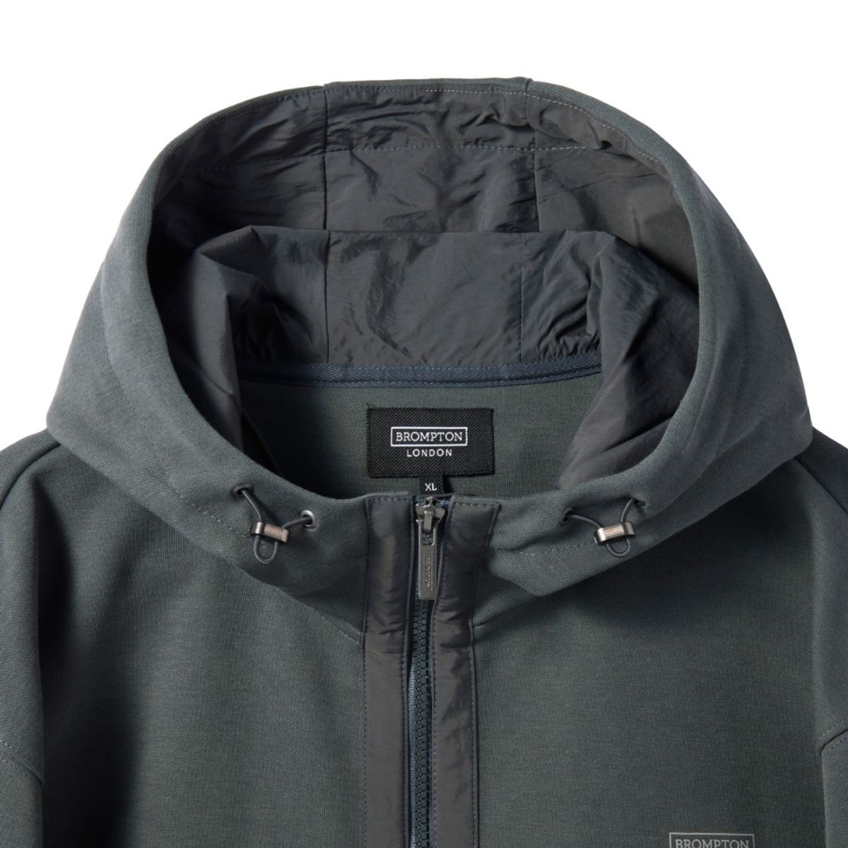 브롬톤 런던(BROMPTON LONDON) FULL ZIP HOODED SWEATSHIRT - D/GREEN (P241UFT135)