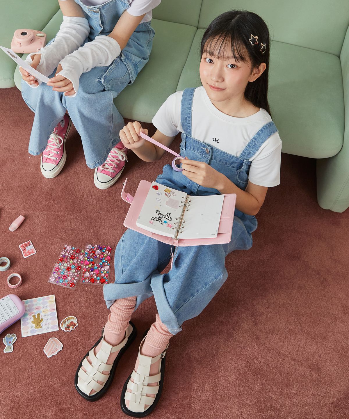 아이엠아이(IAMI) KK21677 주니어 크루 데님 오버롤