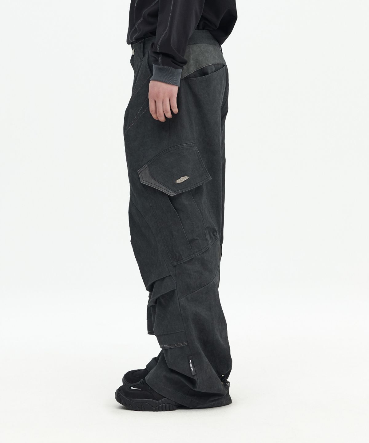 오프닝프로젝트(OPENING PROJECT) Slit Motor Pant - Washed Black - 사이즈 & 후기 | 무신사