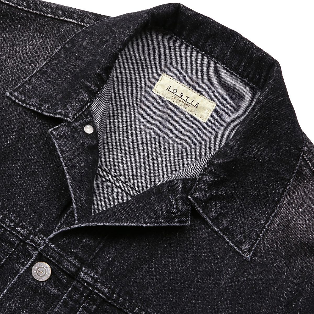 솔티(SORTIE) Cone denim Trucker Set-up (Black)