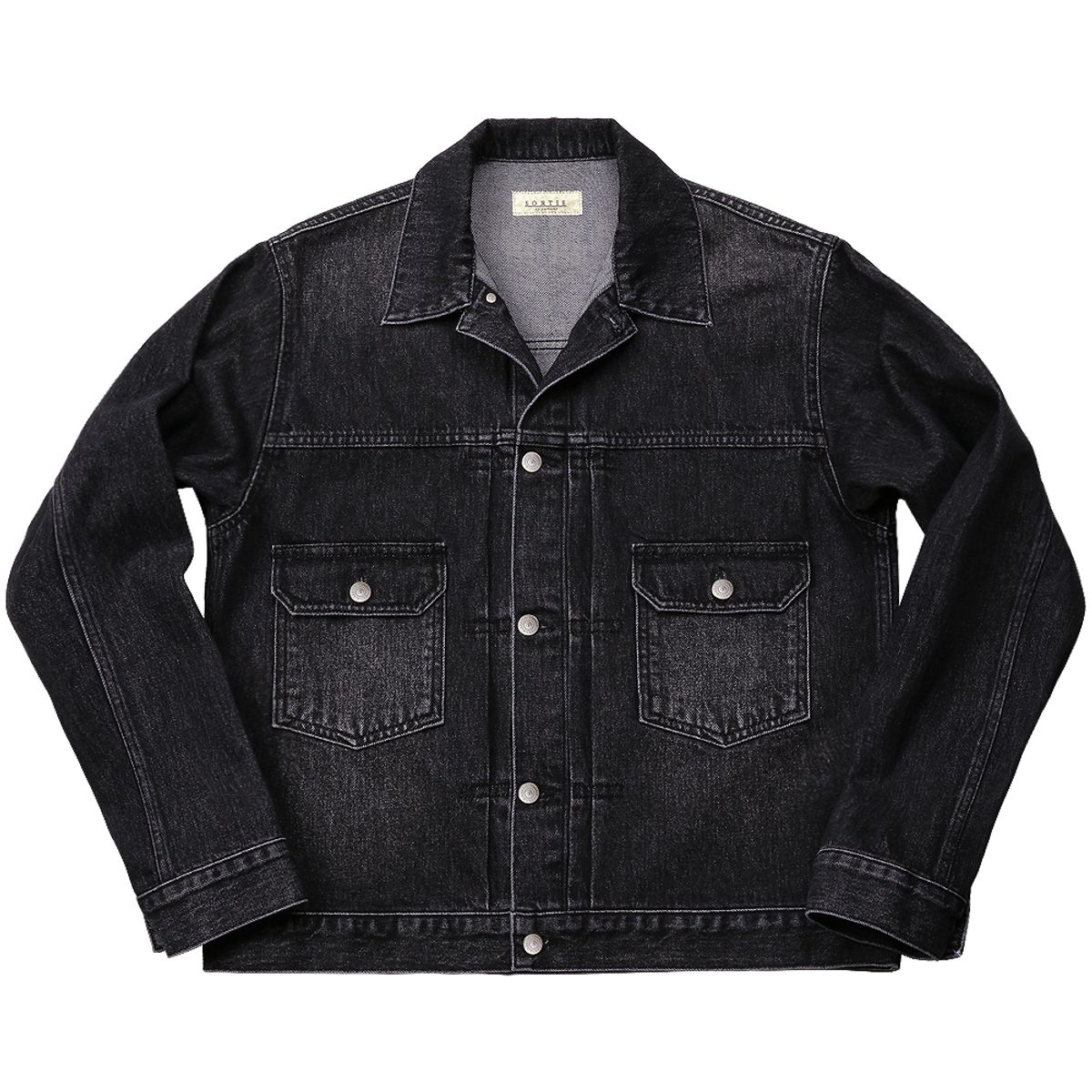 솔티(SORTIE) Cone denim Trucker Set-up (Black)