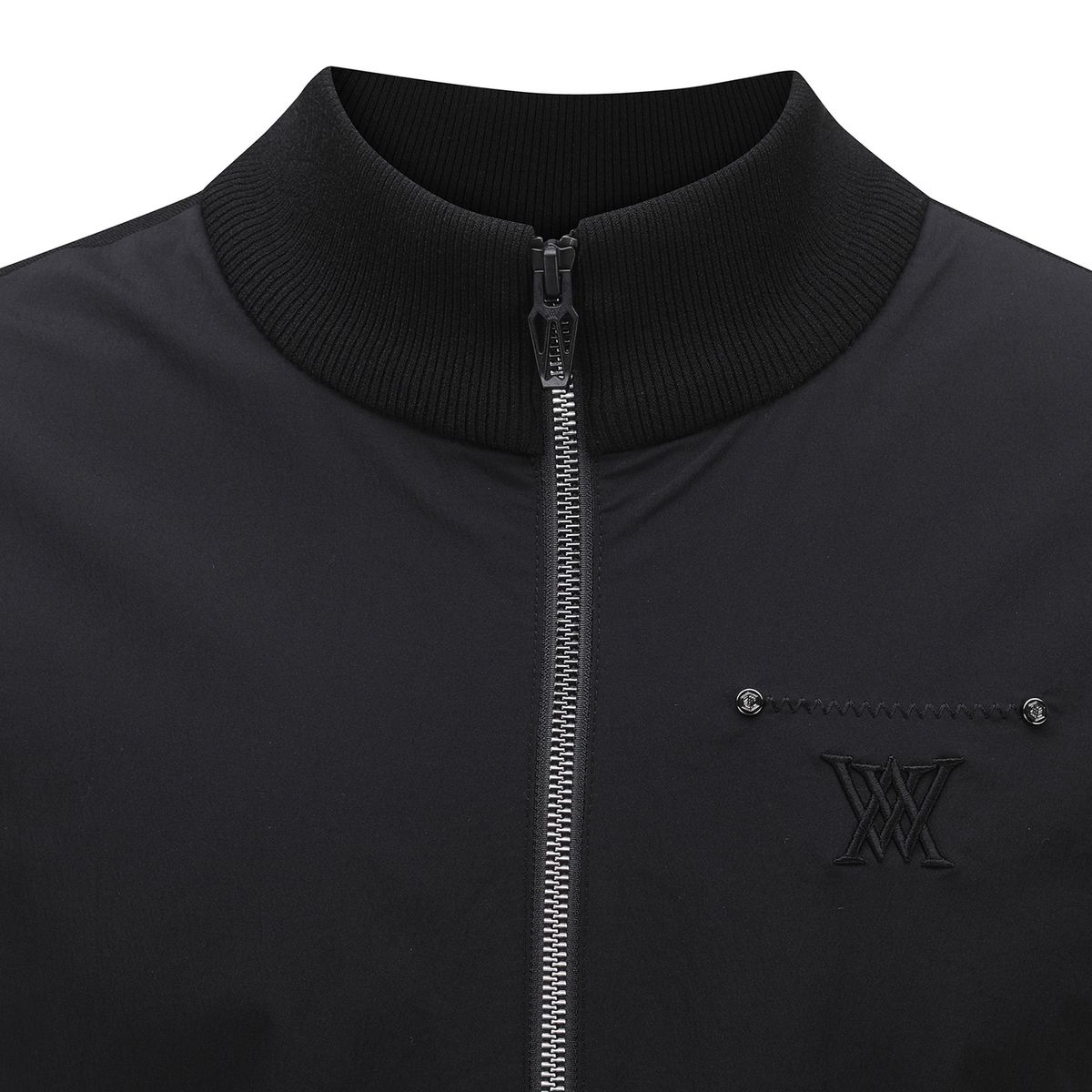 어뉴골프(ANEW GOLF) MEN WOVEN MIXED KNIT VEST_BK