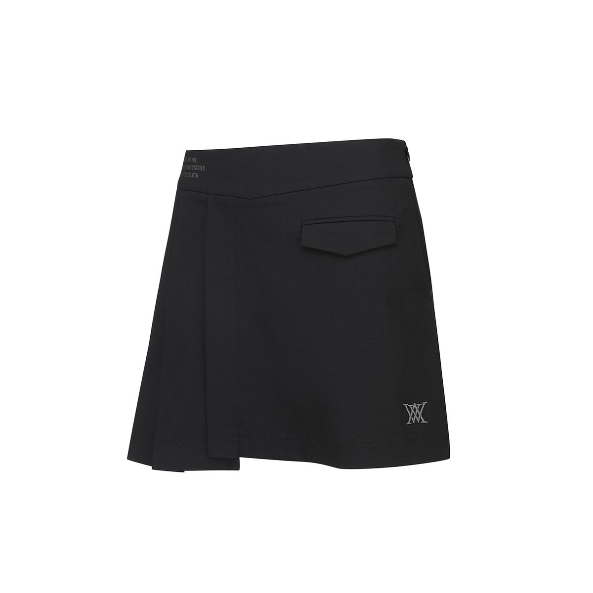어뉴골프(ANEW GOLF) W UNBALANCED PLEATS SQ_BK