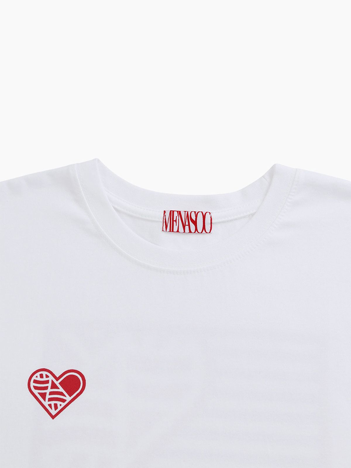 미나수(MENASOO) SMALL HEARTTRACK OVER FIT TEE_WHITE