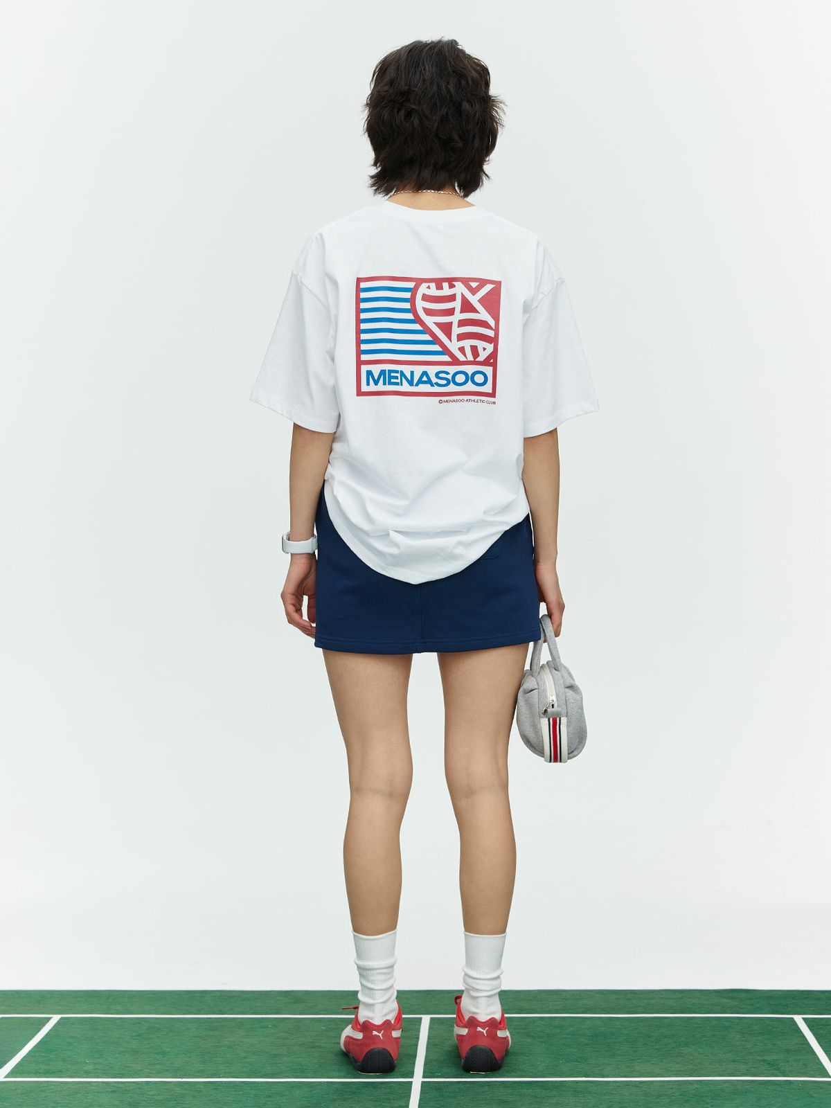미나수(MENASOO) SMALL HEARTTRACK OVER FIT TEE_WHITE