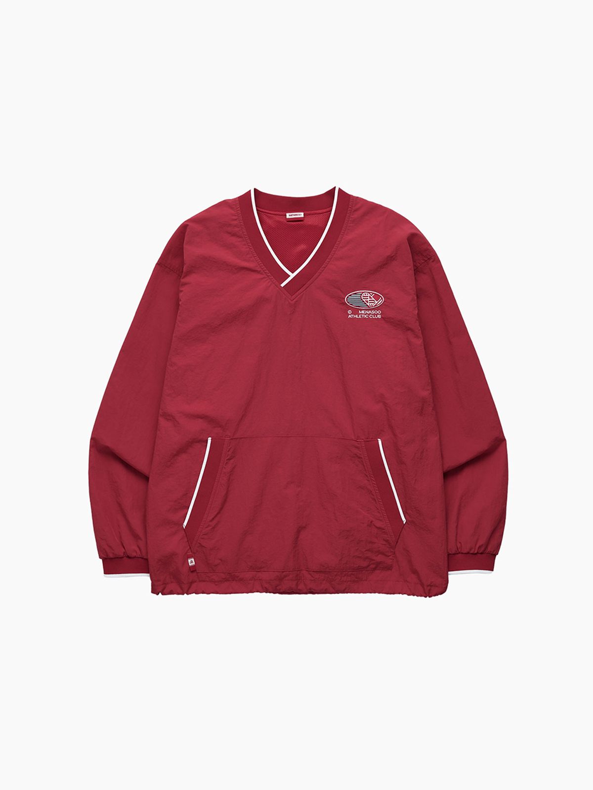 미나수(MENASOO) HEARTTRACK VNECK NYLON ANORAK JACKET_RED