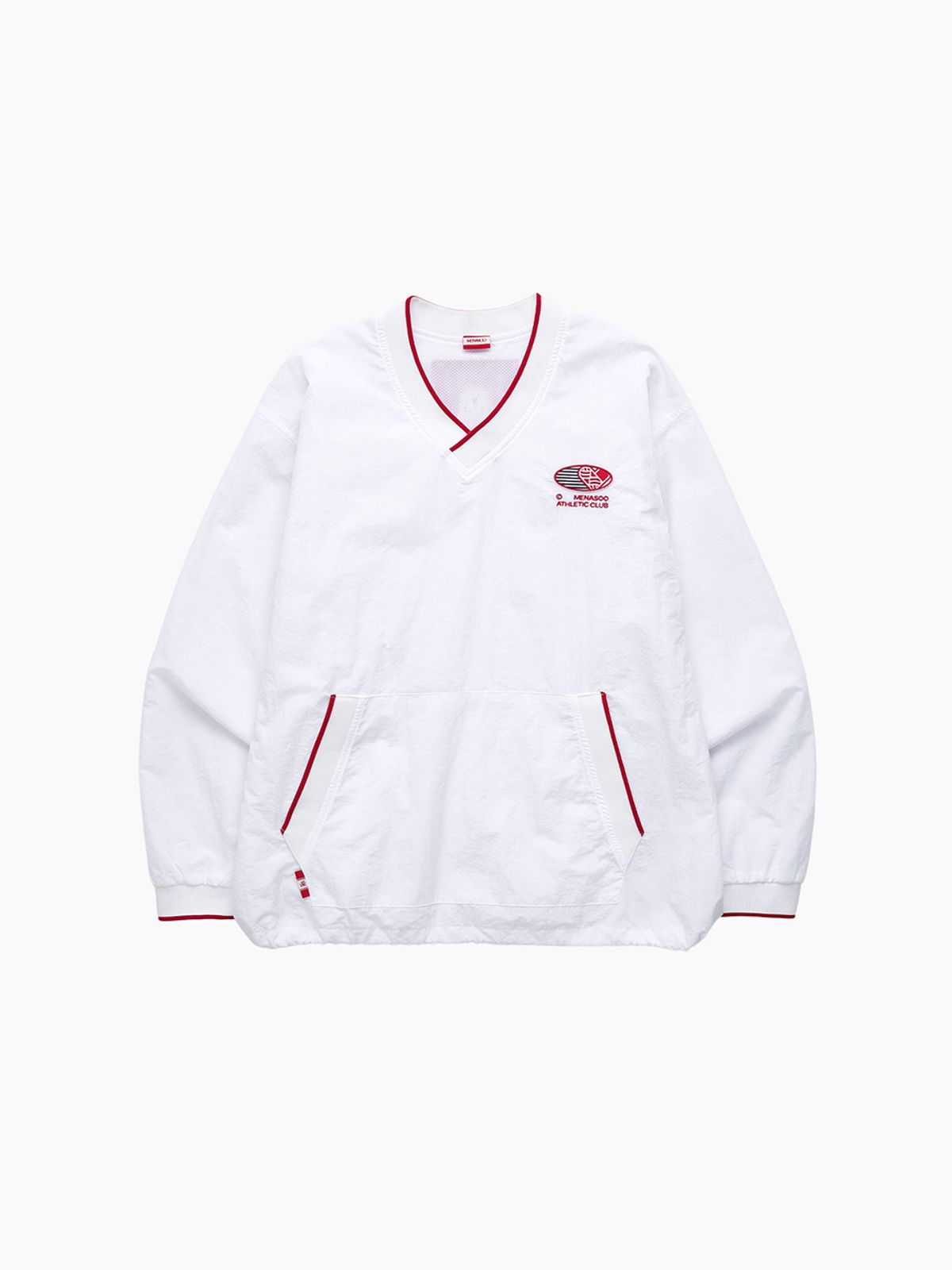 미나수(MENASOO) HEARTTRACK VNECK NYLON ANORAK JACKET_WHITE
